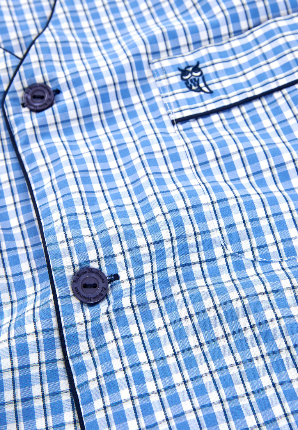 Pijama Hombre Verano Corto Judo Popelín Cuadros - Azul 4548_36