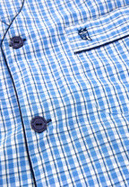 Pijama Hombre Verano Corto Judo Popelín Cuadros - Azul 4548_36