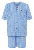 Pijama Hombre Verano Corto Judo Popelín Cuadros - Azul 4548_36