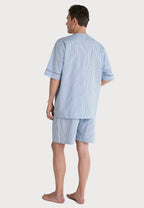 Pijama Hombre Verano Corto Judo Popelín Rayas - Azul 4549_36