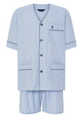 Pijama Hombre Verano Corto Judo Popelín Rayas - Azul 4549_36