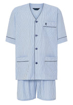 Pijama Hombre Verano Corto Judo Popelín Rayas - Azul 4549_36