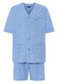 Pijama Hombre Verano Corto Judo Popelín Cuadros - Azul 4550_33