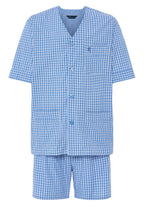 Pijama Hombre Verano Corto Judo Popelín Cuadros - Azul 4550_33