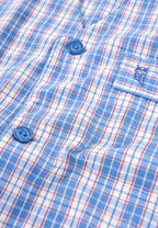 Pijama Hombre Verano Corto Judo Popelín Cuadros - Azul 4551_30