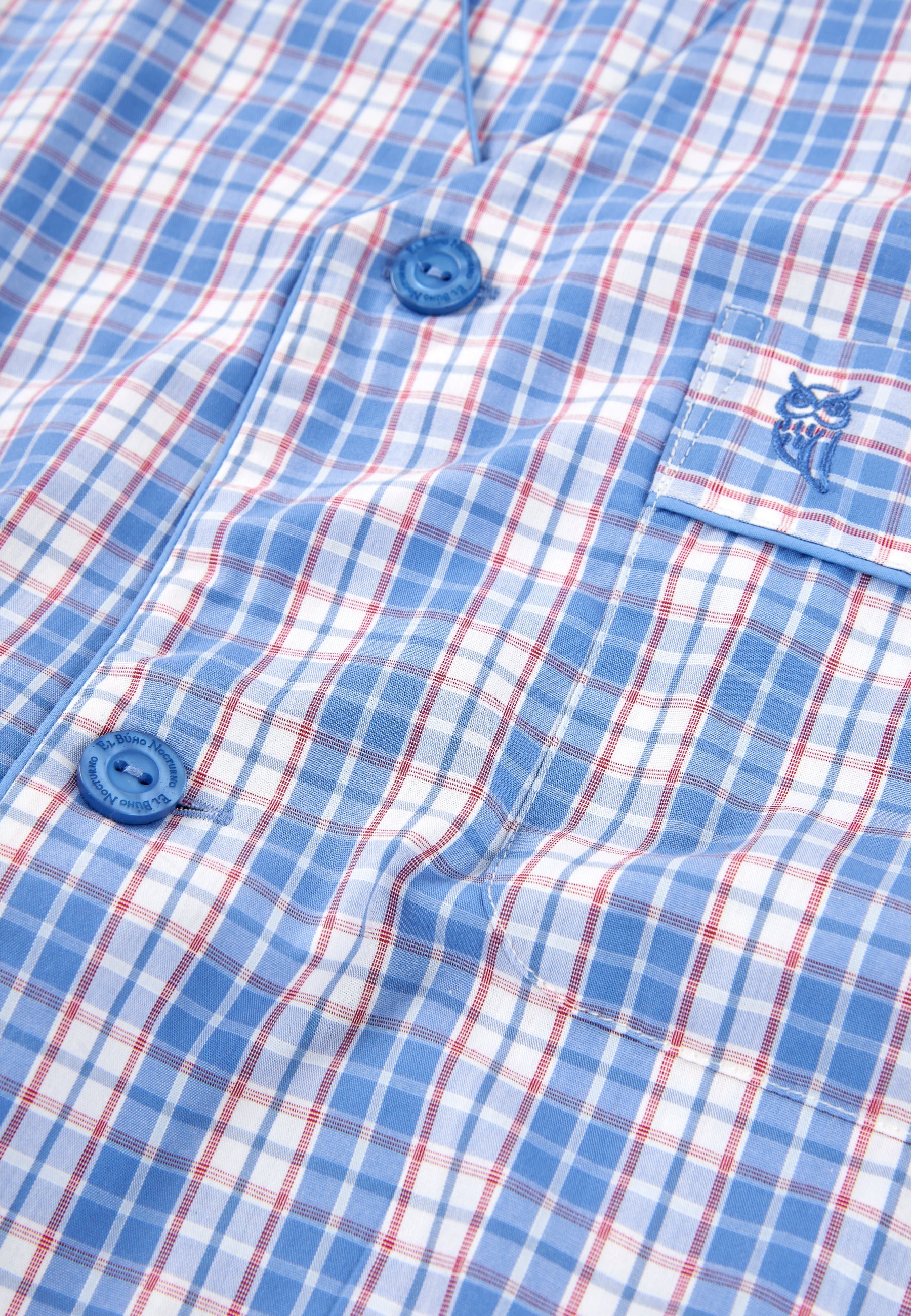 Pijama Hombre Verano Corto Judo Popelín Cuadros - Azul 4551_30