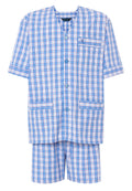 Pijama Hombre Verano Corto Judo Popelín Cuadros - Azul 4551_30