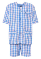 Pijama Hombre Verano Corto Judo Popelín Cuadros - Azul 4551_30