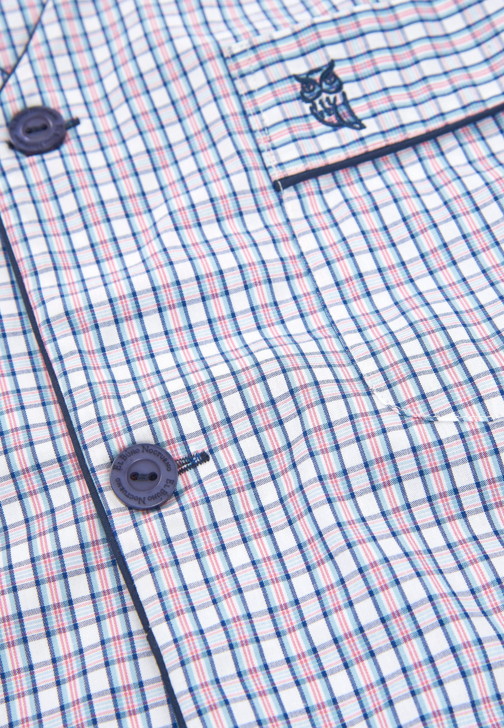 Pijama Hombre Verano Corto Judo Popelín Cuadros - Blanco 4552_01
