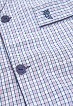 Pijama Hombre Verano Corto Judo Popelín Cuadros - Blanco 4552_01