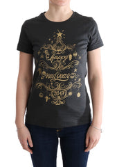 Women's Gray Cotton 2017 Motive T-Shirt