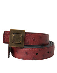 Women's Brown Leather Square Metal Buckle Belt