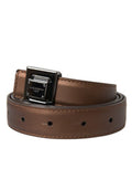 Women's Bronze Leather Square Metal Buckle Belt
