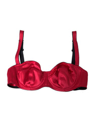 Women's Bordeaux Silk Stretch Balconcino Bra Underwear Elastane Clothing