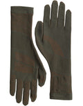 Women's Brown Cotton Stretch Wrist Length Gloves Elastane