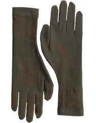 Women's Brown Cotton Stretch Wrist Length Gloves Elastane