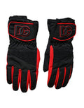 Men's Black Red Nylon Wrist Length Gloves And Pu Polyester