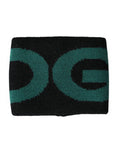 Men's Black Green Wool Logo #dgmillennials Wristband And Virgin Nylon Elastane Accessory