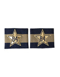 Men's Black Gold Logo Star 84 Viscose Wristband Polyester Film Fiber Accessory
