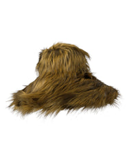 Women's Brown Modacrylic Faux Fur Bucket Hat Polyester Po