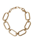 Women's Gold Tone Brass Large Link Chain Jewelry Necklace