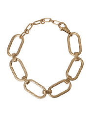 Women's Gold Tone Brass Large Link Chain Jewelry Necklace