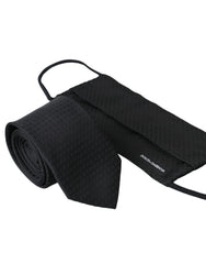 Men's Black Silk Adjustable Necktie Face Mask Accessory