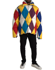 Multicolor Windbreaker Puffer Jacket Men Polyester Clothing
