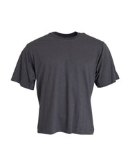 Men's Gray Cotton Round Neck Short Sleeve T-Shirt