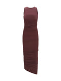 Wolford Asymmetric Semi-Sheer Midi Dress — Purple