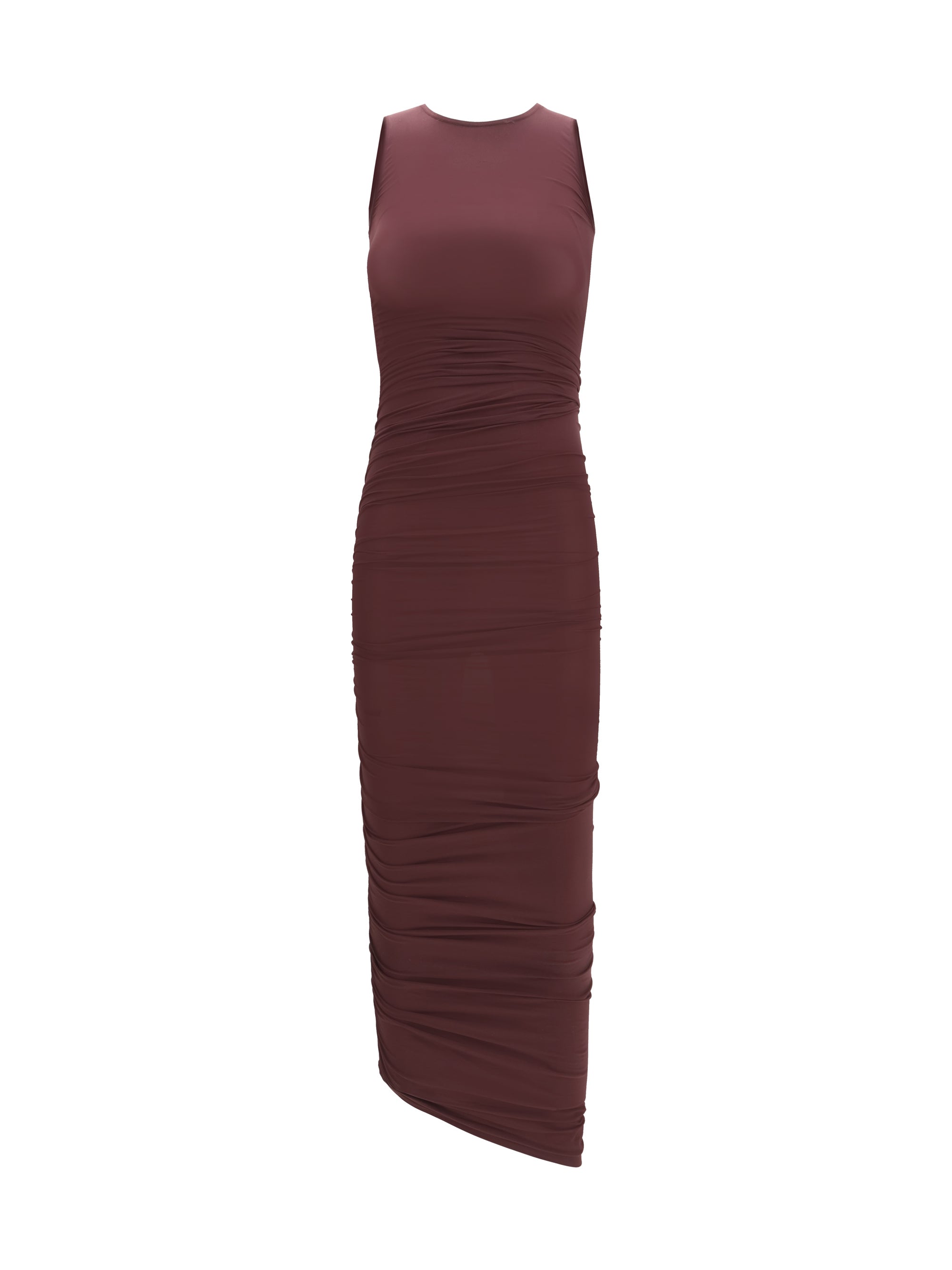 Wolford Asymmetric Semi-Sheer Midi Dress — Purple