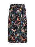 Gucci Flora Printed Silk Skirt — Black