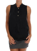 Women's Black Sleeveless Viscose Blouse Top