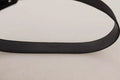 Women's Black Velvet Leather Logo Waist Buckle Belt