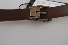 Men's Cream Beige Gold Buckle Waist Leather Belt Caiman