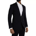 Men's Blue Wool Notch Single Breasted Coat Blazer Clothing