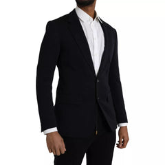 Men's Blue Wool Notch Single Breasted Coat Blazer Clothing