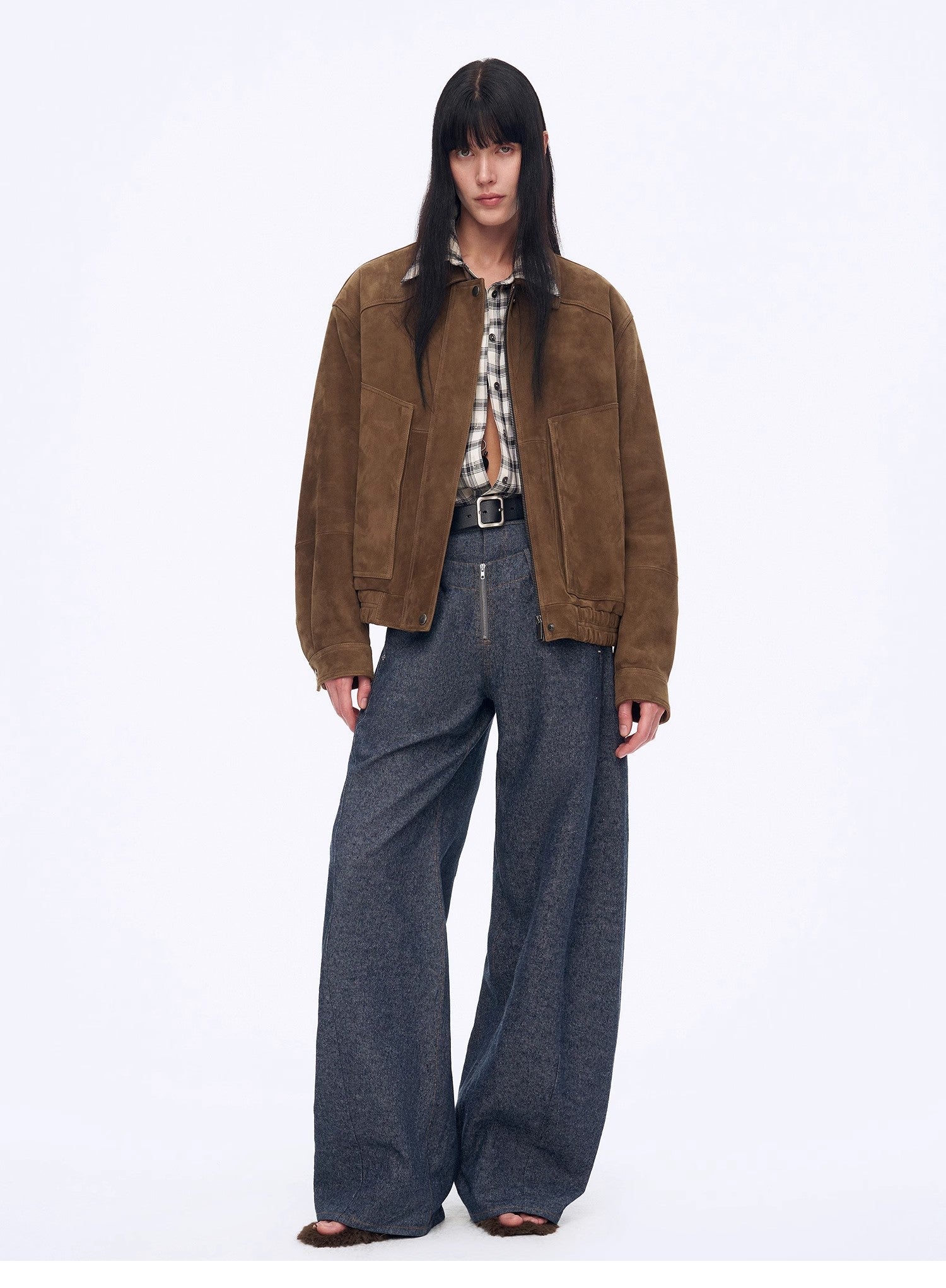 Berlin Street old money style linen material stand-up silhouette double waist scimitar casual trousers spring