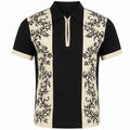 Black Floral-Embroidered Panel Shirt | PR Sample