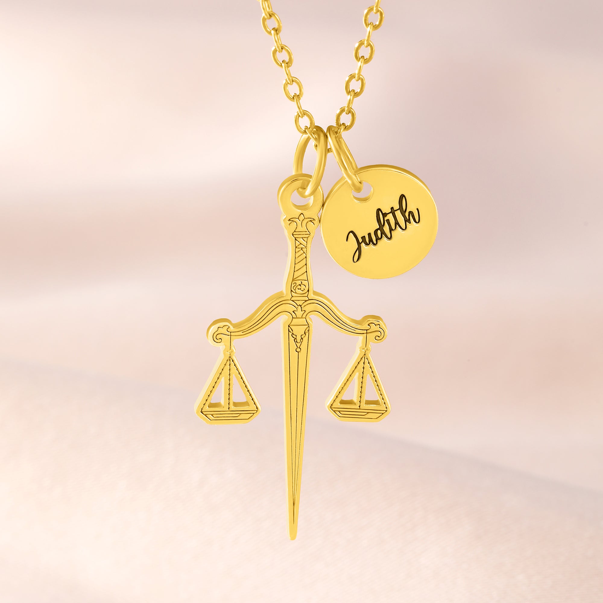 Personalizada Escala de Justicia Collar con Nombre Disco Libra Joyería Agradecimiento Cumpleaños Navidad Regalo para Abogado Abogado Juez Paralegal