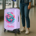Funda protectora personalizada Just A Girl Airplane Earth Luggage Cover Fits 18-32 Inches Suitcase with Name Travel Accessories Birthday Gift for Girls