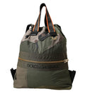 Men's Canvas Patchwork Backpack Green