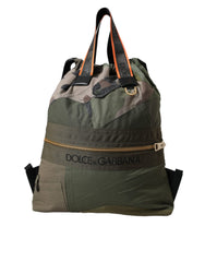 Men's Canvas Patchwork Backpack Green