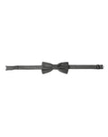 Gray Silk Patterned Adjustable Neck Men Papillon Bow Tie Dark