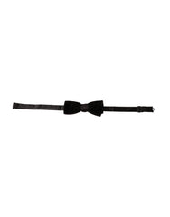 Black Velvet Cotton Adjustable Neck Men Bow Tie Silk