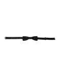 Black Silk Patterned Adjustable Neck Men Bow Tie