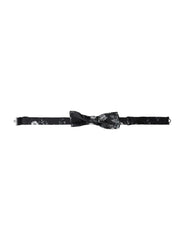 Black Floral Fantasy Adjustable Neck Men Bow Tie Silk