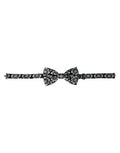 Black White Printed Adjustable Neck Men Bow Tie And Silk