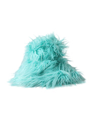 Mint Green Acrylic Fur Womens Bucket Hat Modacrylic Polyester