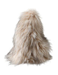 Beige Acrylic Fur Women Bucket Hat Polyester Modacrylic